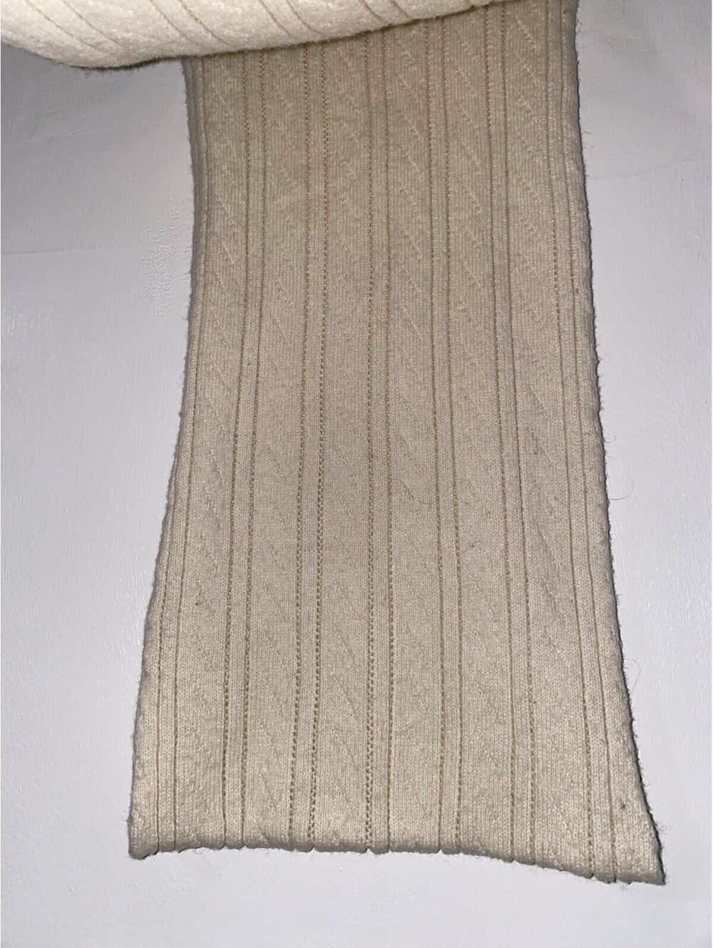Ralph Lauren Rugby Women’s Scarf 30% Wool Vintage One Size beige Unisex - Picture 4 of 8